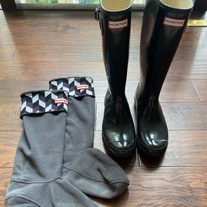 Original Tall Gloss Hunter Rain Boot with Liners